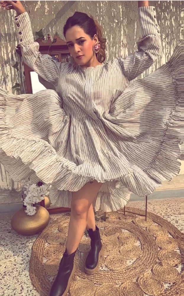 White Stripped Blue Short Dress-1.webp